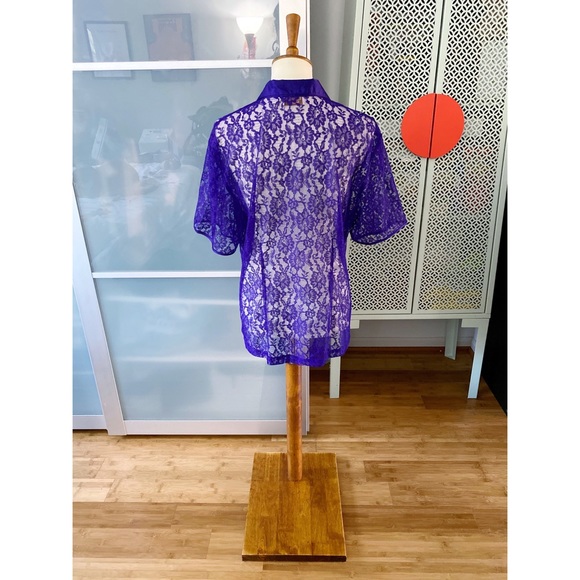 Vintage Victoria’s Secret Purple Satin & Lace Top - Picture 2 of 8